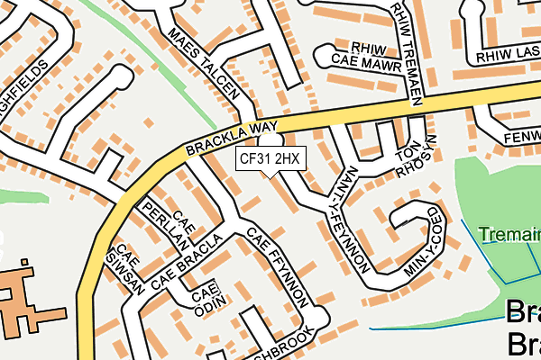 CF31 2HX map - OS OpenMap – Local (Ordnance Survey)