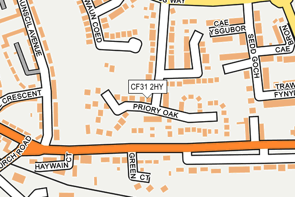 CF31 2HY map - OS OpenMap – Local (Ordnance Survey)