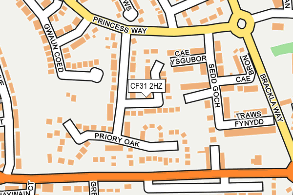 CF31 2HZ map - OS OpenMap – Local (Ordnance Survey)