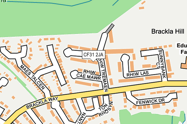 CF31 2JA map - OS OpenMap – Local (Ordnance Survey)