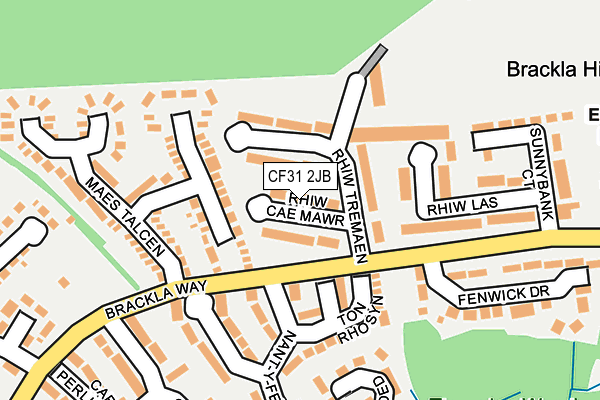 CF31 2JB map - OS OpenMap – Local (Ordnance Survey)