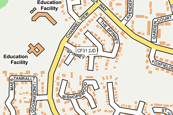 CF31 2JD map - OS OpenMap – Local (Ordnance Survey)