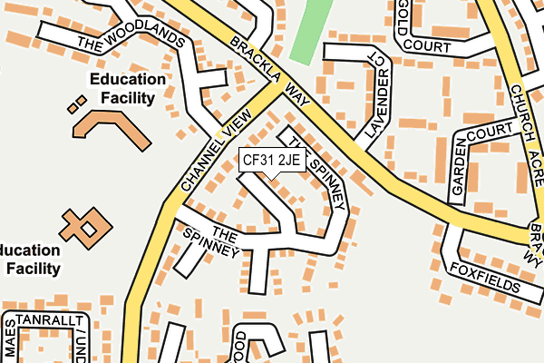CF31 2JE map - OS OpenMap – Local (Ordnance Survey)