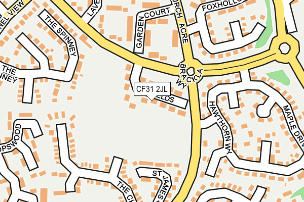 CF31 2JL map - OS OpenMap – Local (Ordnance Survey)