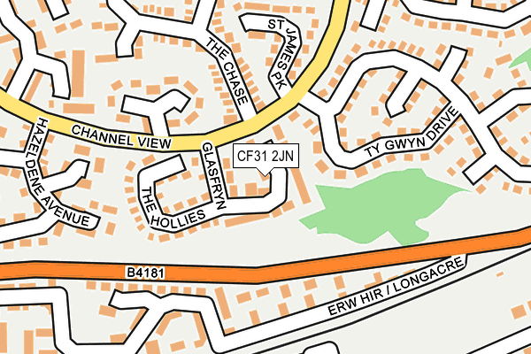 CF31 2JN map - OS OpenMap – Local (Ordnance Survey)