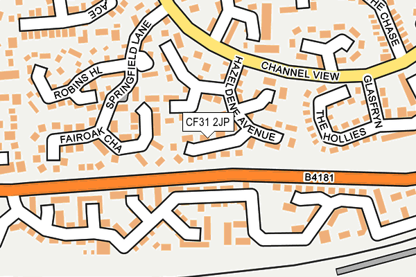 CF31 2JP map - OS OpenMap – Local (Ordnance Survey)