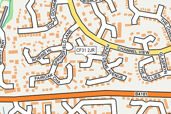 CF31 2JR map - OS OpenMap – Local (Ordnance Survey)