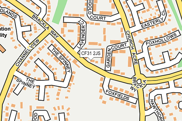 CF31 2JS map - OS OpenMap – Local (Ordnance Survey)