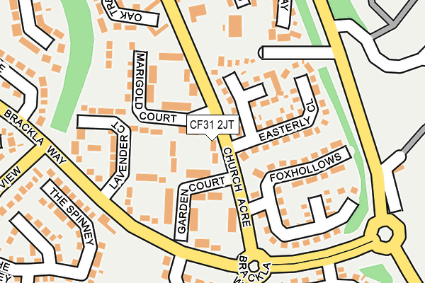 CF31 2JT map - OS OpenMap – Local (Ordnance Survey)