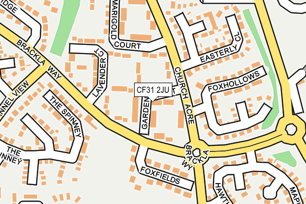 CF31 2JU map - OS OpenMap – Local (Ordnance Survey)