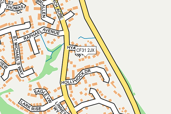 CF31 2JX map - OS OpenMap – Local (Ordnance Survey)