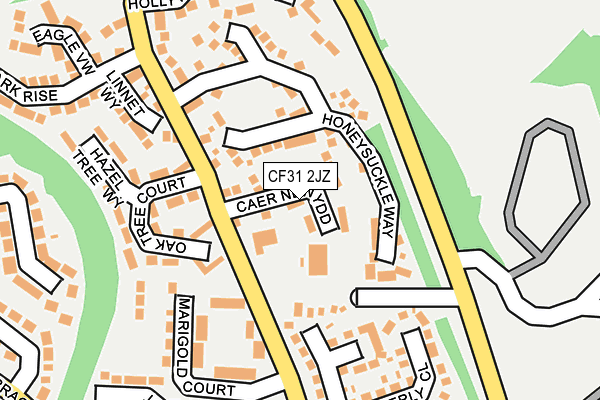 CF31 2JZ map - OS OpenMap – Local (Ordnance Survey)