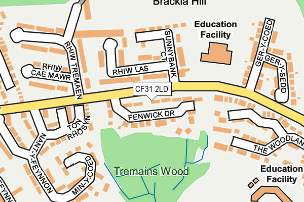CF31 2LD map - OS OpenMap – Local (Ordnance Survey)
