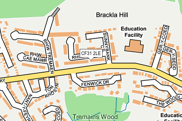 CF31 2LE map - OS OpenMap – Local (Ordnance Survey)