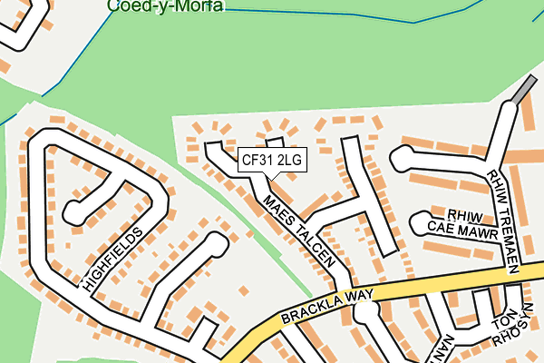 CF31 2LG map - OS OpenMap – Local (Ordnance Survey)