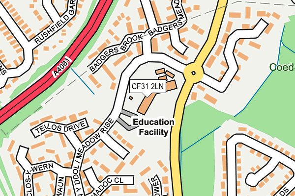 CF31 2LN map - OS OpenMap – Local (Ordnance Survey)