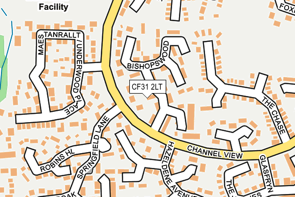 CF31 2LT map - OS OpenMap – Local (Ordnance Survey)