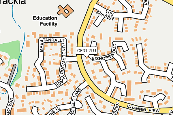 CF31 2LU map - OS OpenMap – Local (Ordnance Survey)