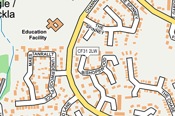 CF31 2LW map - OS OpenMap – Local (Ordnance Survey)