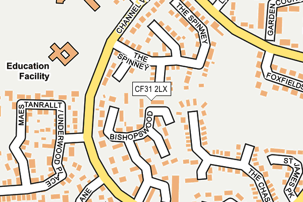 CF31 2LX map - OS OpenMap – Local (Ordnance Survey)