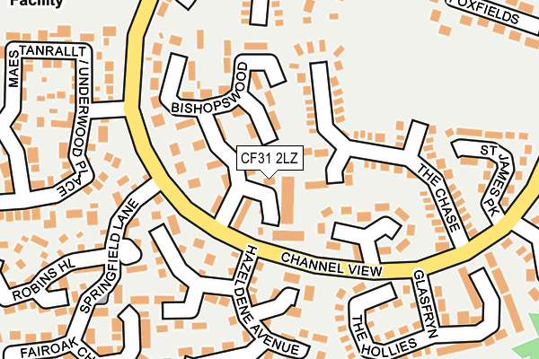 CF31 2LZ map - OS OpenMap – Local (Ordnance Survey)