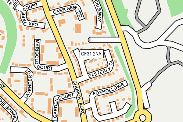 CF31 2NA map - OS OpenMap – Local (Ordnance Survey)