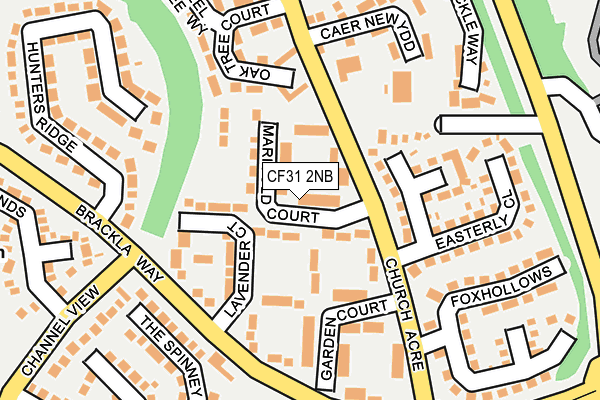 CF31 2NB map - OS OpenMap – Local (Ordnance Survey)