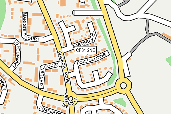 CF31 2NE map - OS OpenMap – Local (Ordnance Survey)