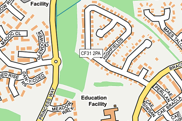 CF31 2PA map - OS OpenMap – Local (Ordnance Survey)