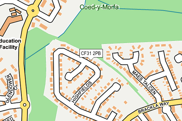 CF31 2PB map - OS OpenMap – Local (Ordnance Survey)
