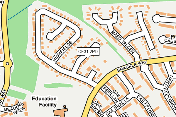 CF31 2PD map - OS OpenMap – Local (Ordnance Survey)