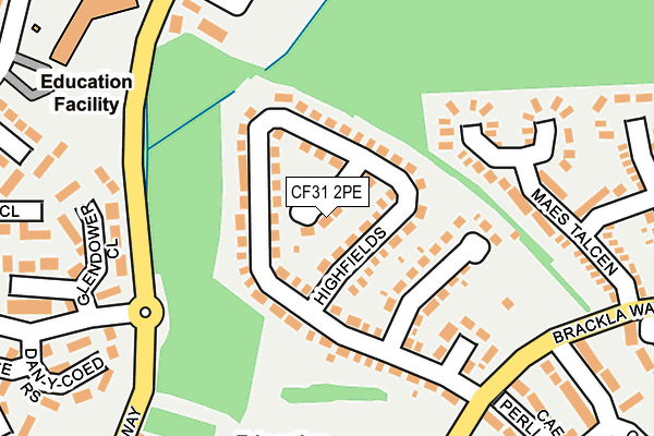 CF31 2PE map - OS OpenMap – Local (Ordnance Survey)