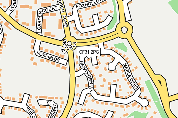 CF31 2PG map - OS OpenMap – Local (Ordnance Survey)