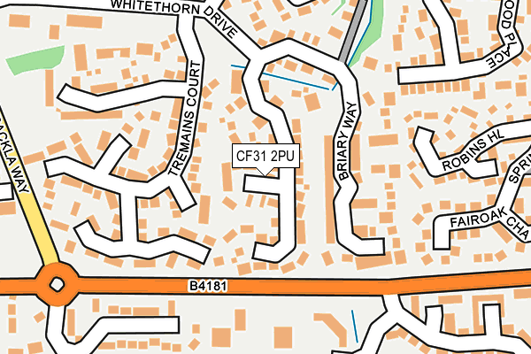 CF31 2PU map - OS OpenMap – Local (Ordnance Survey)