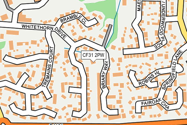 CF31 2PW map - OS OpenMap – Local (Ordnance Survey)