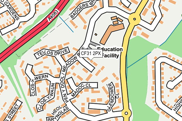 CF31 2PX map - OS OpenMap – Local (Ordnance Survey)