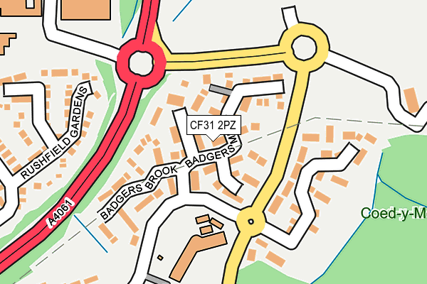 CF31 2PZ map - OS OpenMap – Local (Ordnance Survey)