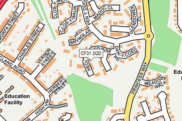 CF31 2QD map - OS OpenMap – Local (Ordnance Survey)