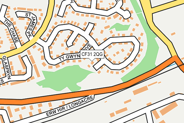 CF31 2QG map - OS OpenMap – Local (Ordnance Survey)