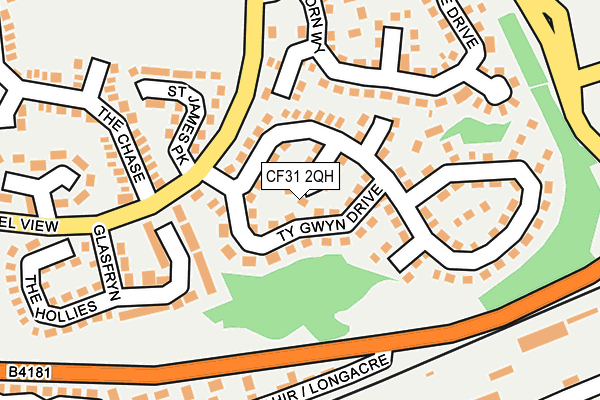 CF31 2QH map - OS OpenMap – Local (Ordnance Survey)