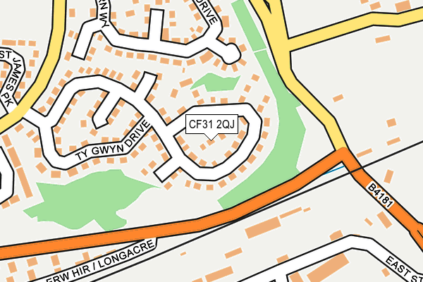 CF31 2QJ map - OS OpenMap – Local (Ordnance Survey)
