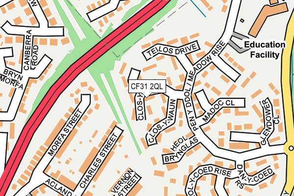 CF31 2QL map - OS OpenMap – Local (Ordnance Survey)