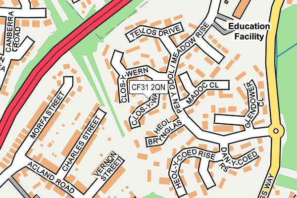 CF31 2QN map - OS OpenMap – Local (Ordnance Survey)