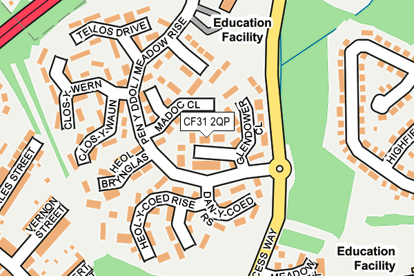 CF31 2QP map - OS OpenMap – Local (Ordnance Survey)