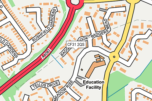 CF31 2QS map - OS OpenMap – Local (Ordnance Survey)