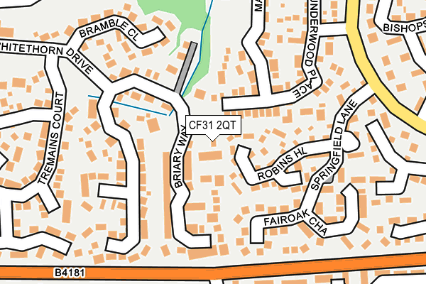 CF31 2QT map - OS OpenMap – Local (Ordnance Survey)