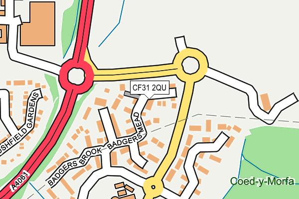 CF31 2QU map - OS OpenMap – Local (Ordnance Survey)