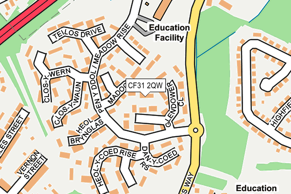 CF31 2QW map - OS OpenMap – Local (Ordnance Survey)