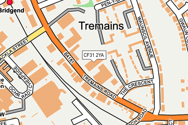 CF31 2YA map - OS OpenMap – Local (Ordnance Survey)