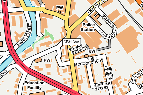 CF31 3AA map - OS OpenMap – Local (Ordnance Survey)